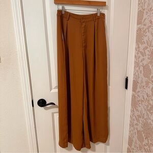 Wide-Leg Brown Trousers